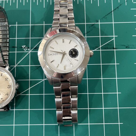 Watch Lot DKNY Timex Speidel Wristwatches Quartz Silver Tone Bundle main image 7
